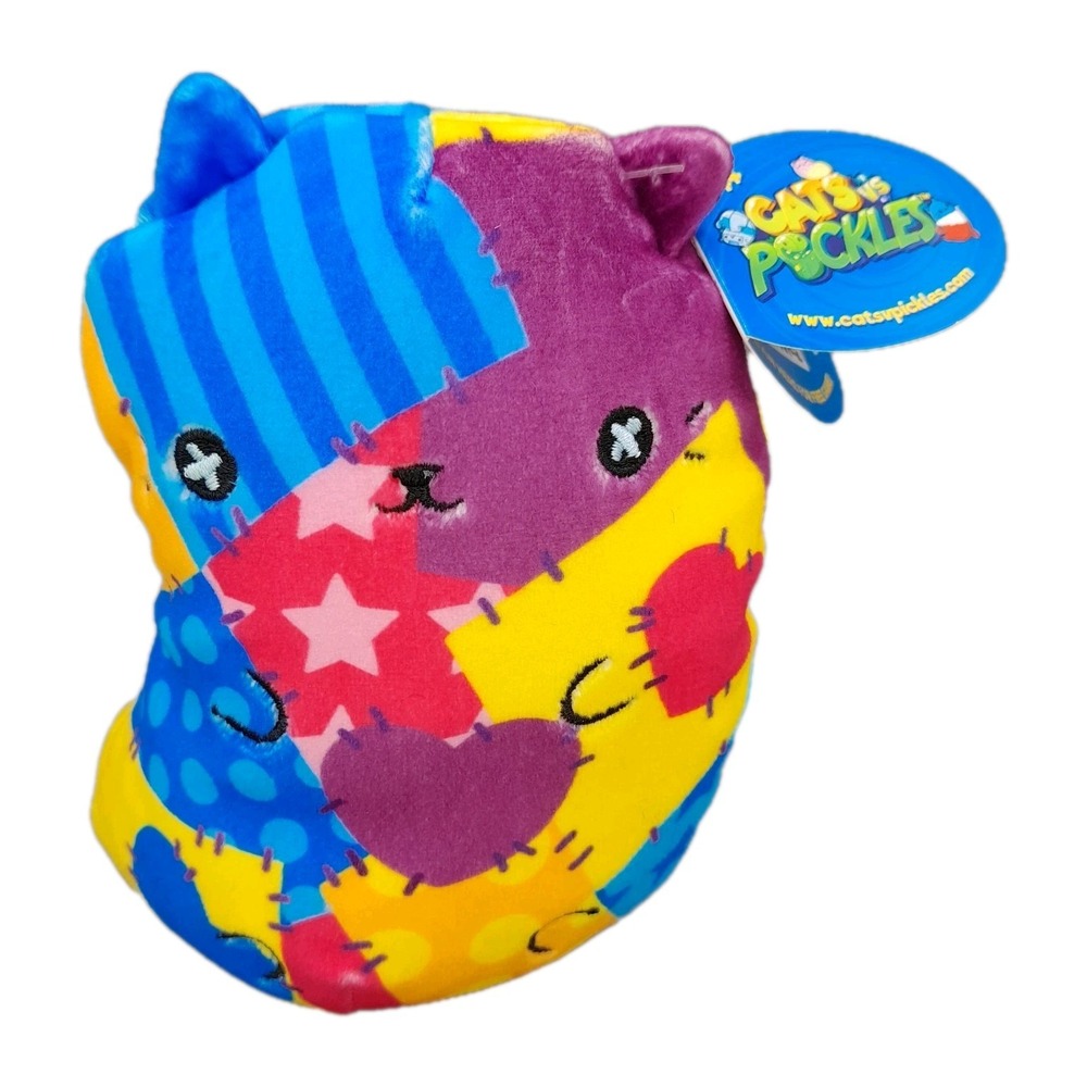 Cats vs Pickles Crazy Quilt Cat #230 Plush 5" Beanbag Stuffed Toy Cepia NWT